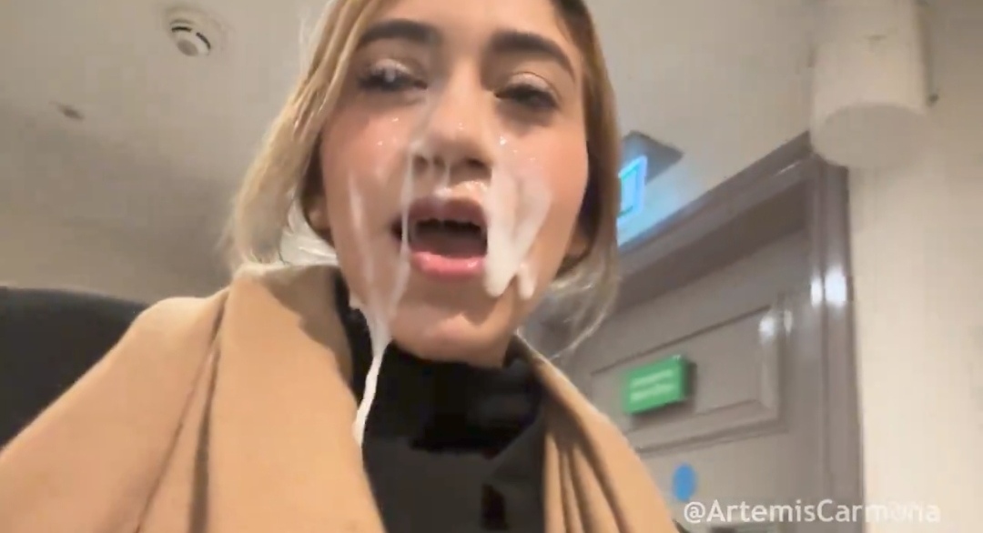 【動画】海外の女子の間で大流行の顔射された状態で外を練り歩く『ザーメンチャレンジ』、エッチすぎるｗｗwｗｗｗｗ❤