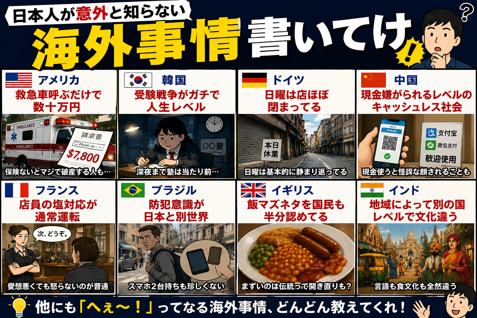 【海外の現実】日本人が意外と知らない海外事情挙げてけｗｗｗｗｗ