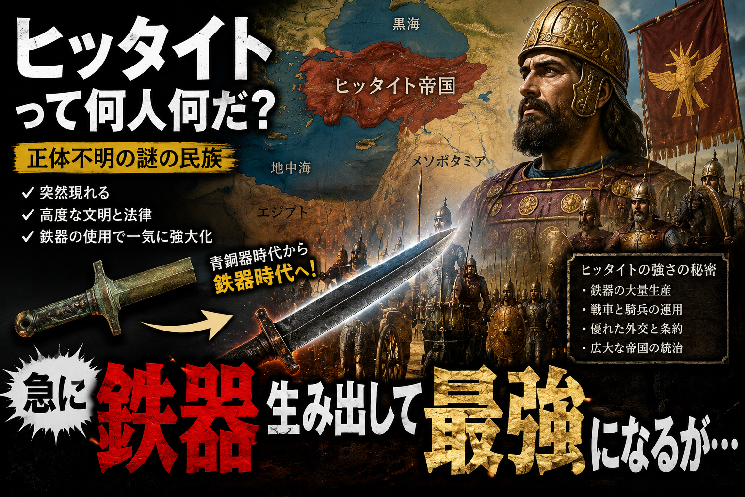 【古代最大の謎】ヒッタイトとかいう急に鉄器作って最強になった民族www